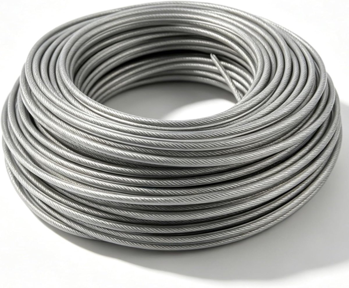 Draad 3 mm diameter x 90 m, trimmerdraad, maaidraad met versterking voor grastrimmer & bosmaaier, reservedraad voor grastrimmer, nylondraad voor onkruid gras Yard Garden