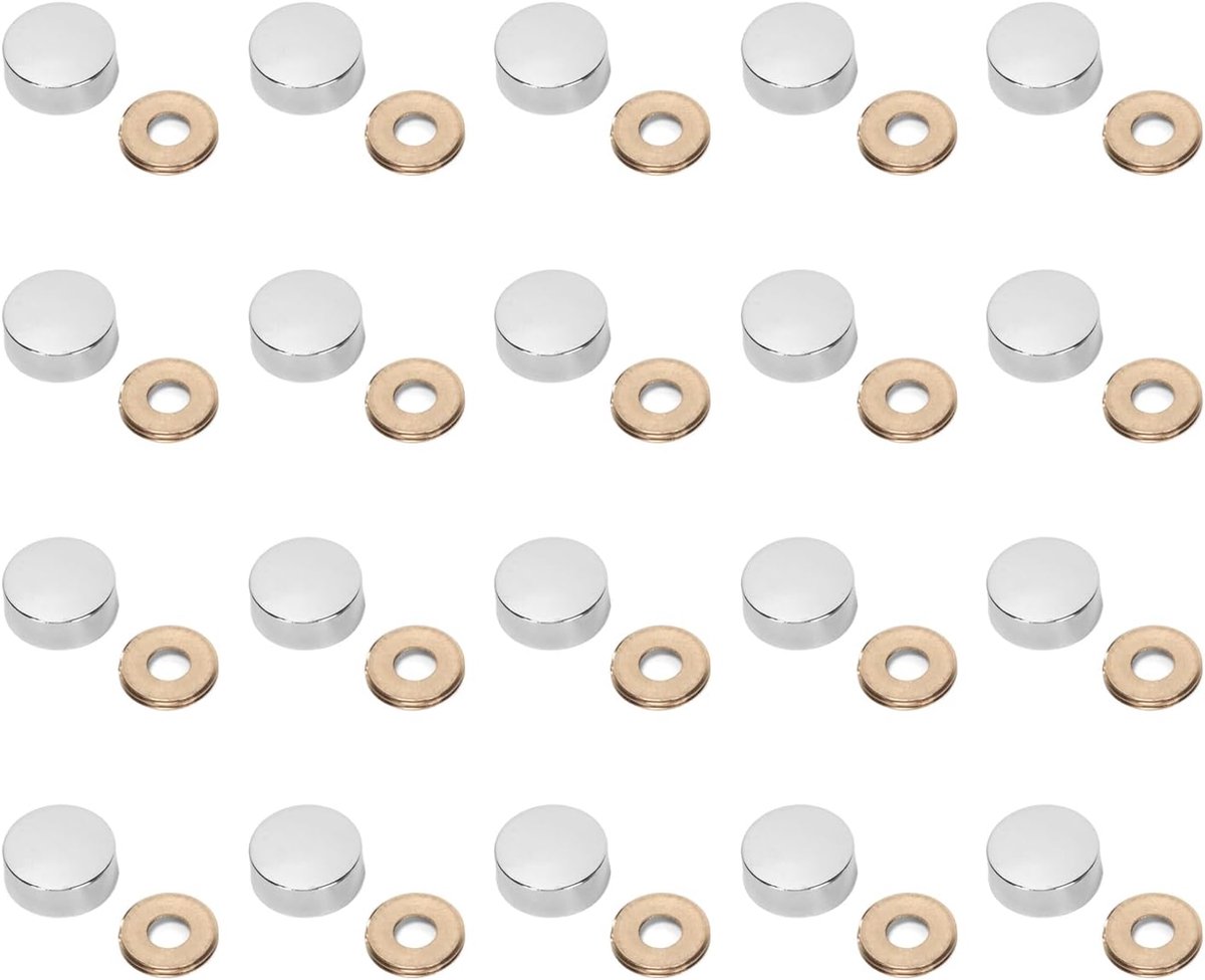 20 STKS Zinklegering Spiegel Schroef Decoratie Cover (16 mm Cap Oppervlak + 6 Gat Ring) voor Glas Decoratie, Huishoudelijke Meubels