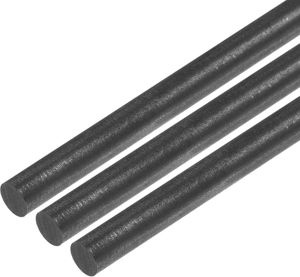 Grafietstang, beugelstang van cilindrisch grafiet, carbonstang, 305 x 5 mm, zwart, voor elektroden, smeltgieten, potjes, verpakking van 3 stuks