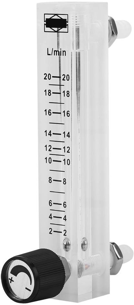 Gasflowmeter, 2-20LPM flowmeter met instelbare regelklep voor zuurstofluchtgas