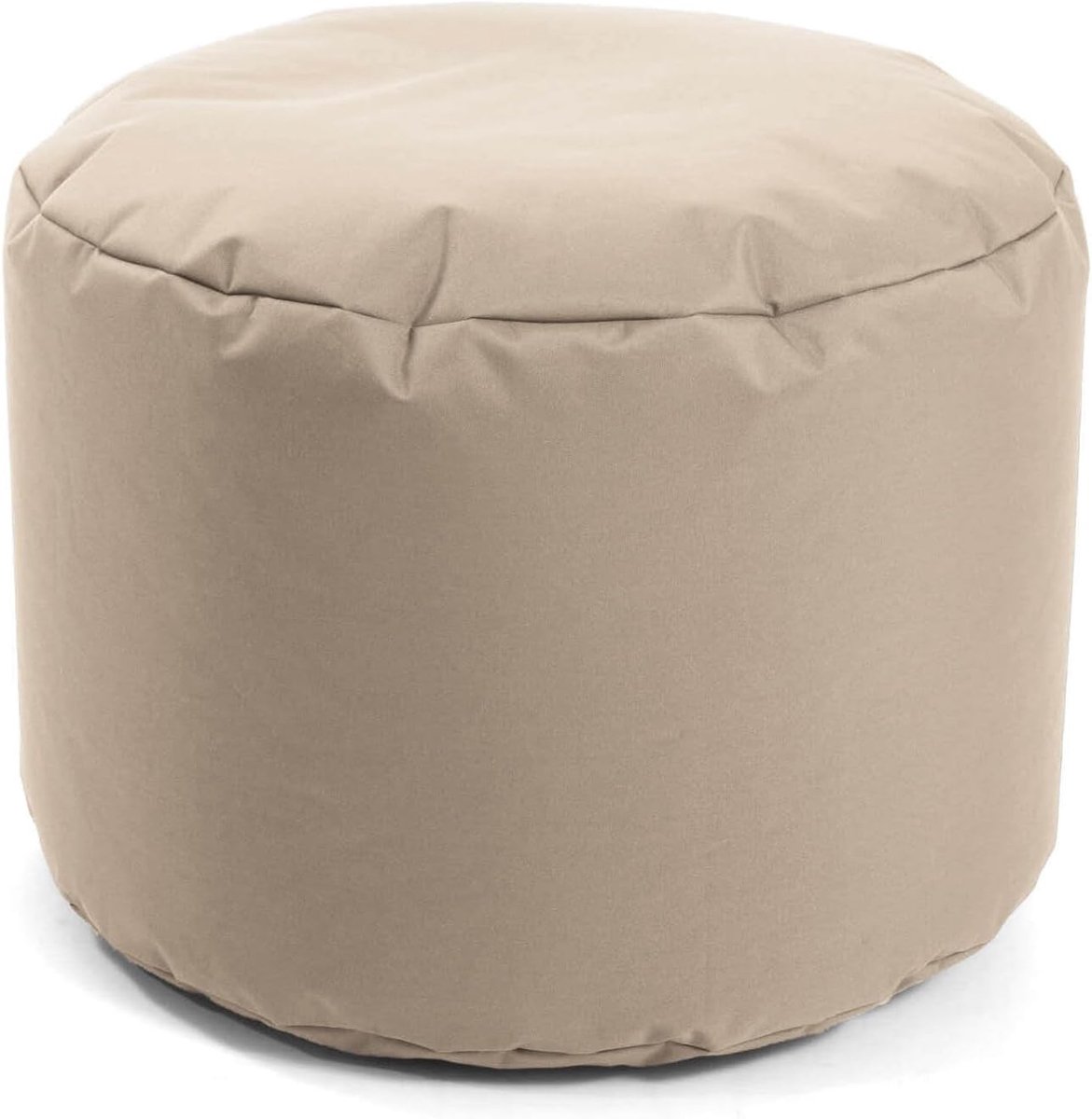 Mokebo Pouf Hocker 'Der Ruhestifter' (60x40 cm) Made in Germany, Outdoor & Indoor Zithocker rond, Vloerkussen voor balkon & tuin, Voetenbankje, Bijzettafel, Poef met in Outdoorstof in Beige | Outdoorstof in Beige