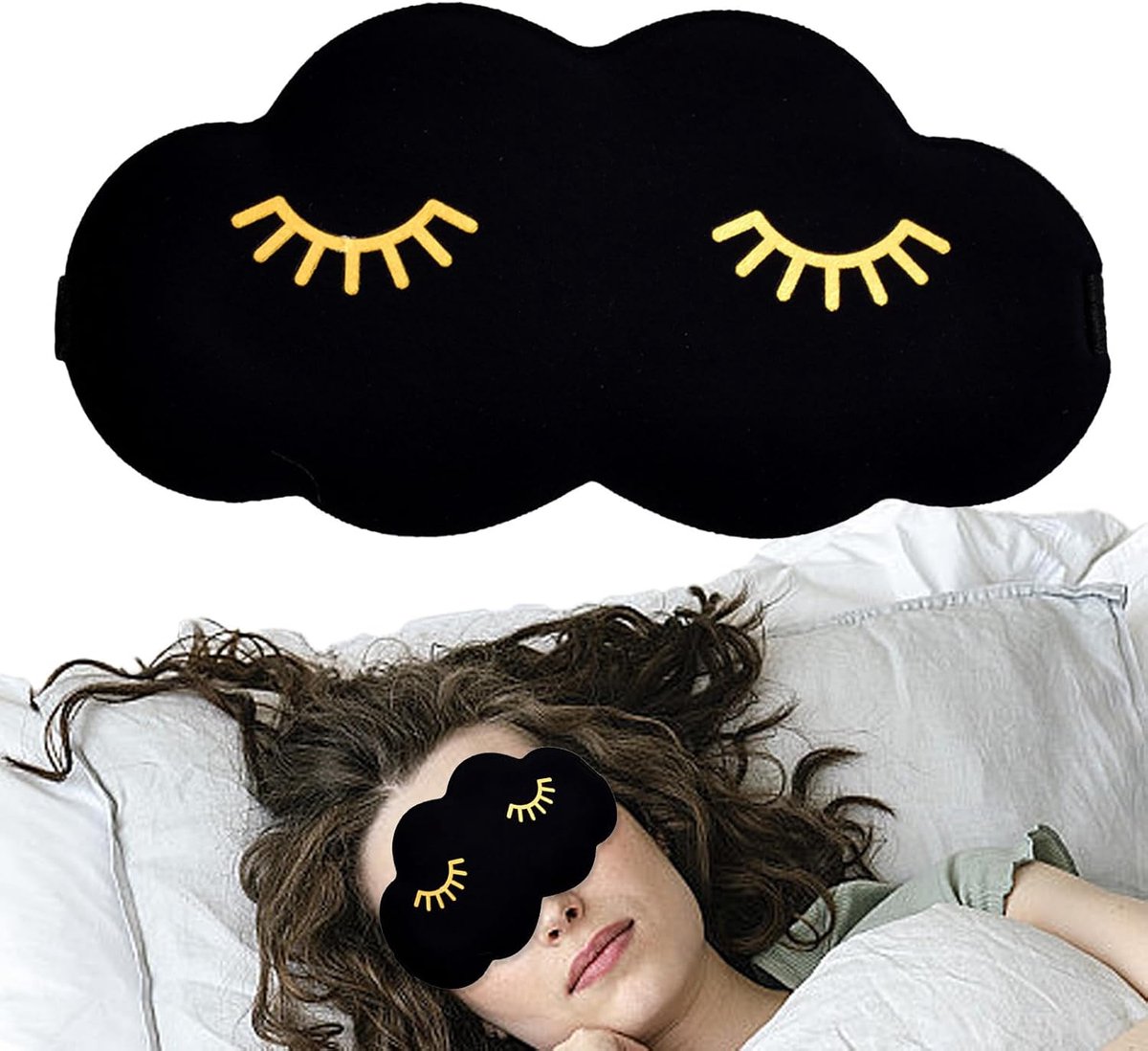 Slaapoogafdekking, blinde plooien voor slaap | 3D-wolkvorm oogafdekking | blinde plooien | Ergonomische multifunctionele slaapblinddoek met verstelbare knop, comfortabele slaaphoes voor vliegtuigreiz