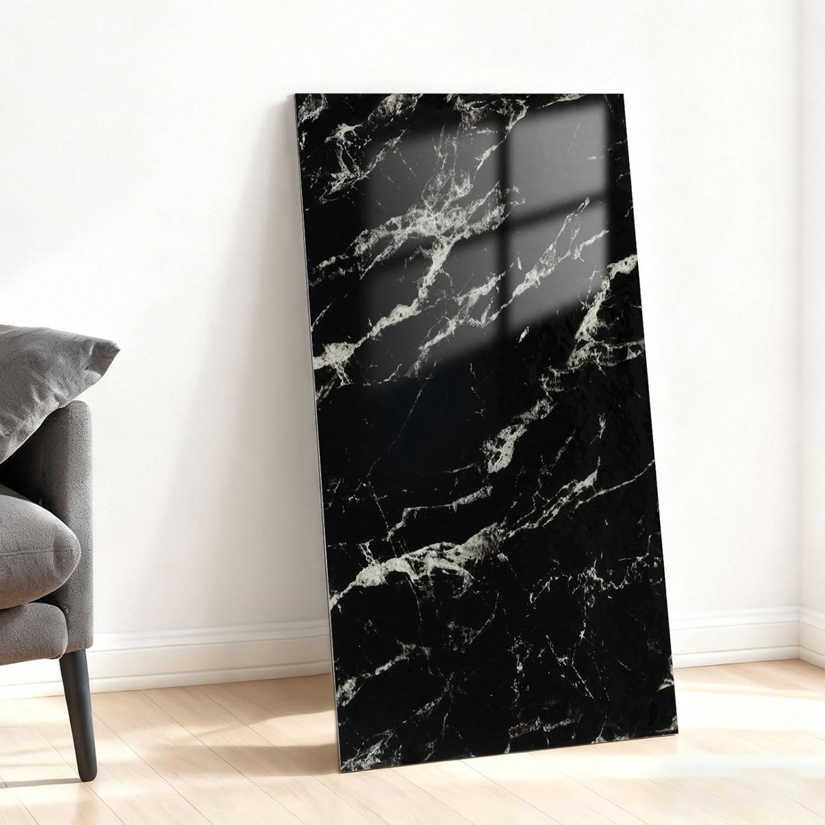 Tegelstickers zwart 60×30cm 10 stuks | Zelfklevende tegels waterdicht badkamer keuken achterwand kast woonkamer slaapkamer