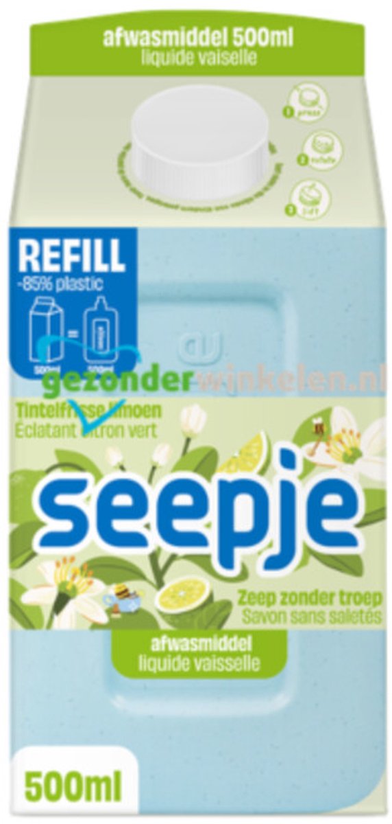 Seepje Afwasmiddel Refill Pak Limoen - 500 ml