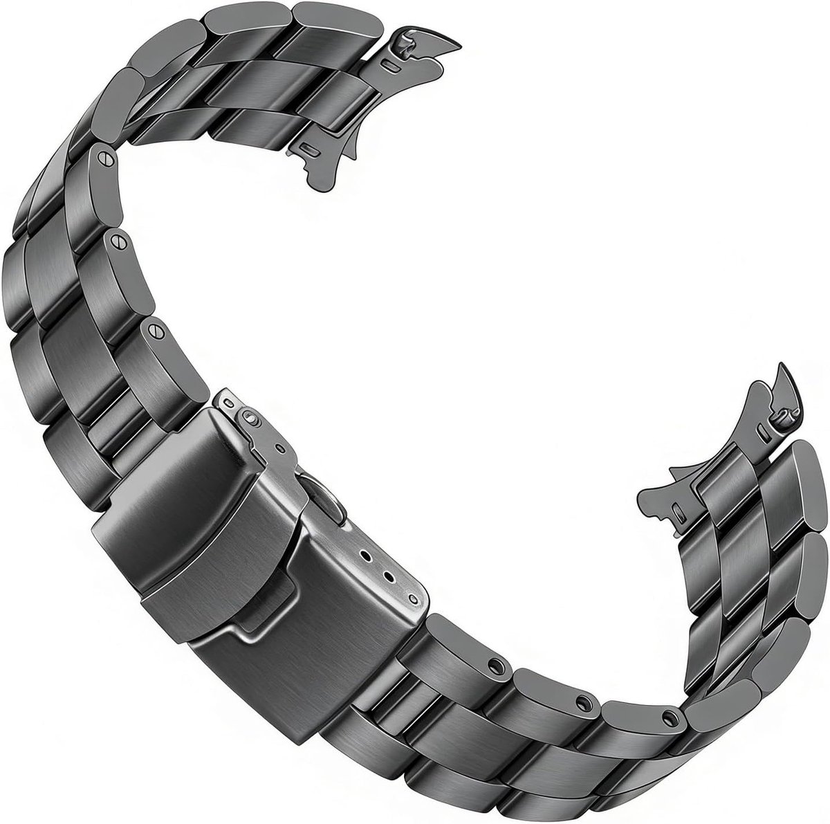 Roestvrij staal gebogen Solid End taps toelopende horlogeband, 18mm 20mm 21mm 22mm horlogebanden metalen horlogeband armband implementatie dubbele Fliplock gesp zilver zwart zilver goud
