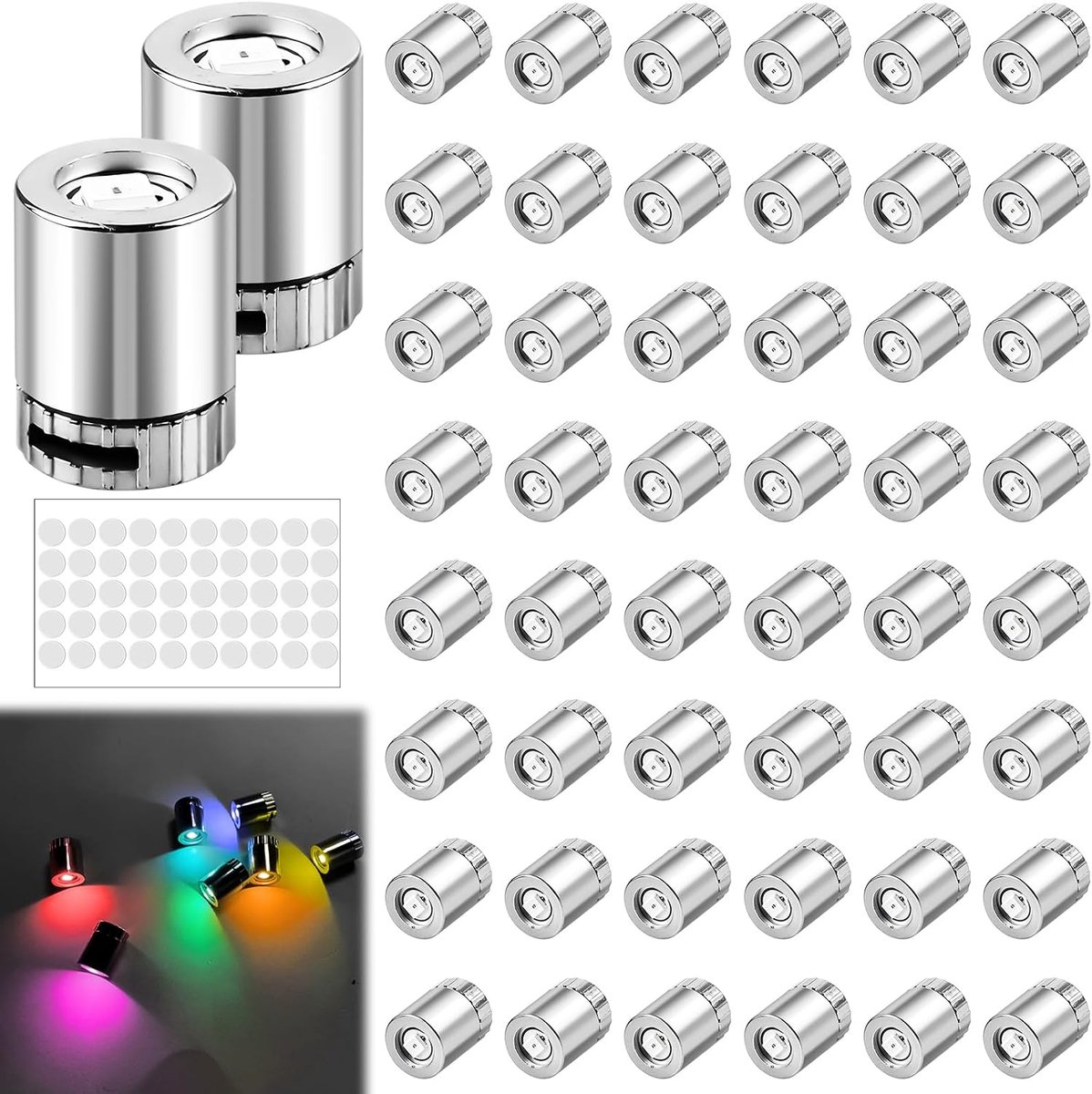 50 stuks mini-ledlampen, mini-ledlampen voor poppenhuizen, kleine strips om te knutselen, lampjes met batterij voor feestdecoratie, speelgoed, bouwstenen, vitrines, poppenhuisaccessoires