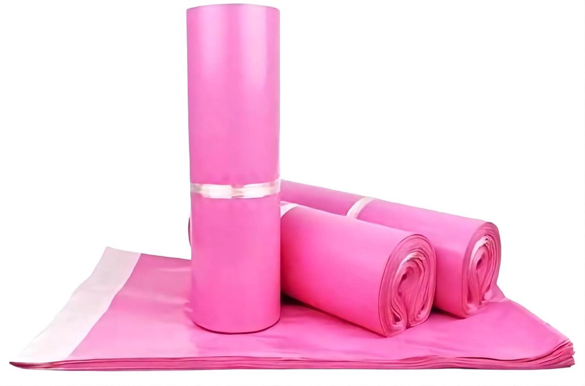 100 stuks verzendpostzakken, PE-materiaal afdichtingspakket verpakking verzendzakken enveloppen mailers, waterdicht en vochtbestendig (roze, 30 x 42 cm)
