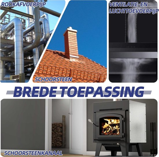 4-delig, met 30/50/80/150 mm borstels, incl. 1 m staaldraad en duwstang, schoorsteenbezem voor open haard, kachelpijp en rookkanaalreiniging — afbeelding 5