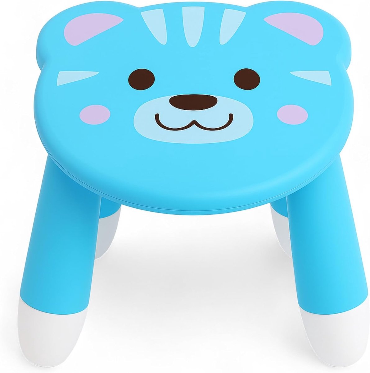 Kinderkruk met dierenmotief – Antislip zitkruk van polypropyleen, 23x22x23 cm – Licht, stabiel & ideaal voor de kinderkamer (Tijger)
