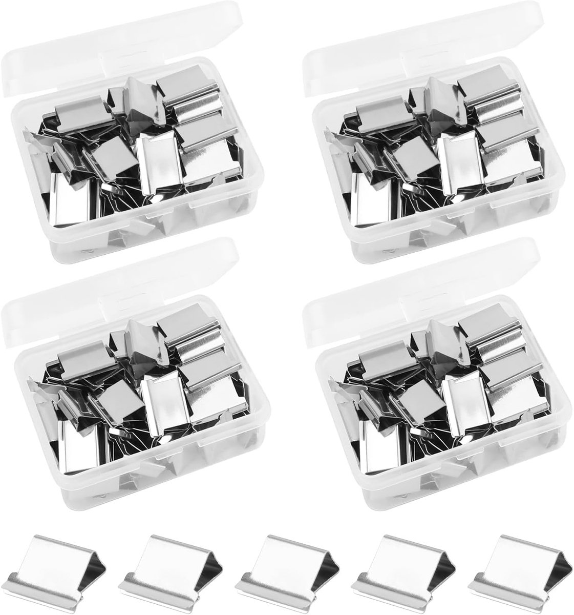 Clips, zilveren clam dispenser accessoires, werken met handheld papier clam clip dispensers, 40 vel capaciteit voor thuis voedselverpakking, kantoor school