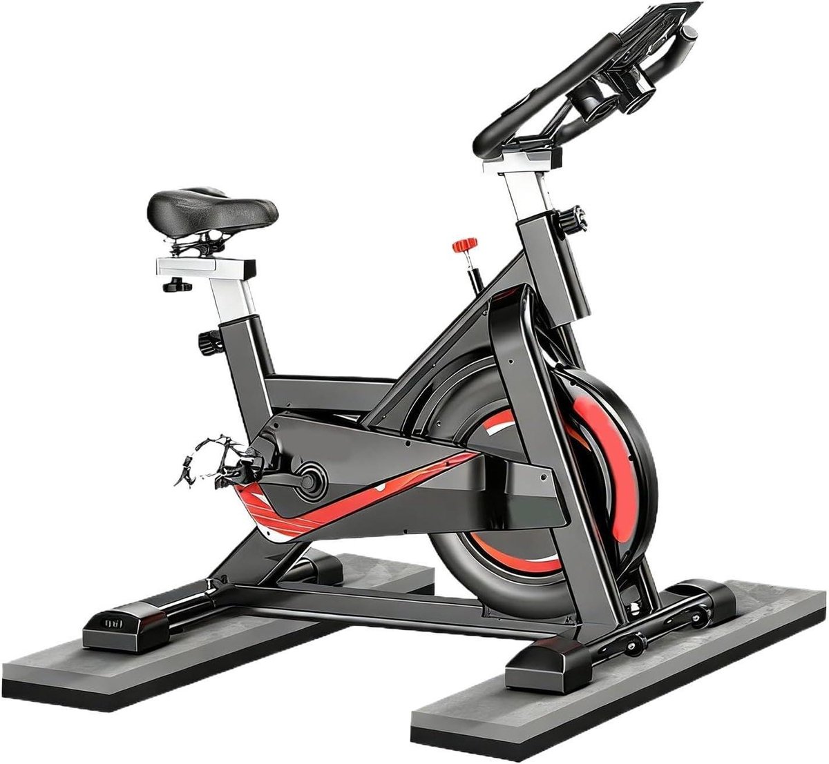 Fitnessmat Hometrainer - Fietstrainer Mat - Vloer Beschermen - Anti-slip Ontwerp - 2 stuks - Zwart Grijs
