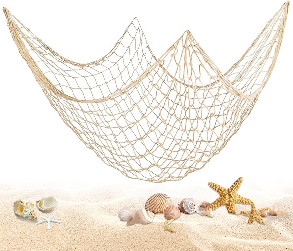 Visnet, Visnets decoratie Mediterrane Stijl, Katoenen visnet | 200×100cm visnets Decoraties,voor Decoratieve Fotowanden Party Kamer decoraties Net Slaapkamer Woonkamer Decoratie Fotografie
