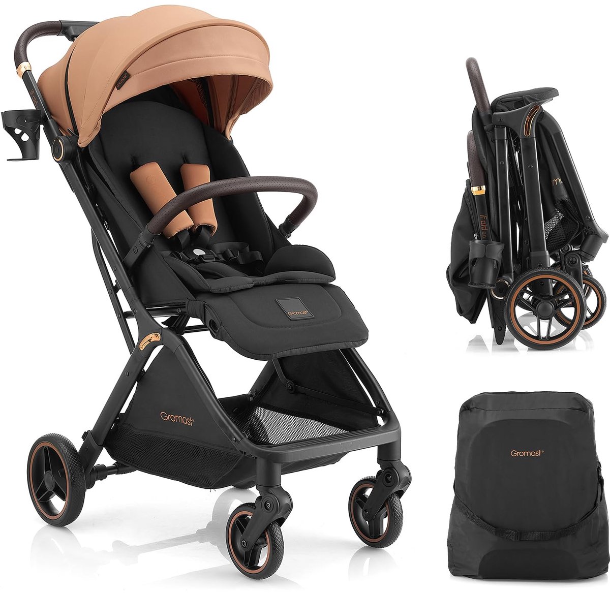 Opvouwbare babybuggy - verstelbare rugleuning - zonnedak - lichtgewicht en UV-bescherming - ShopVlot