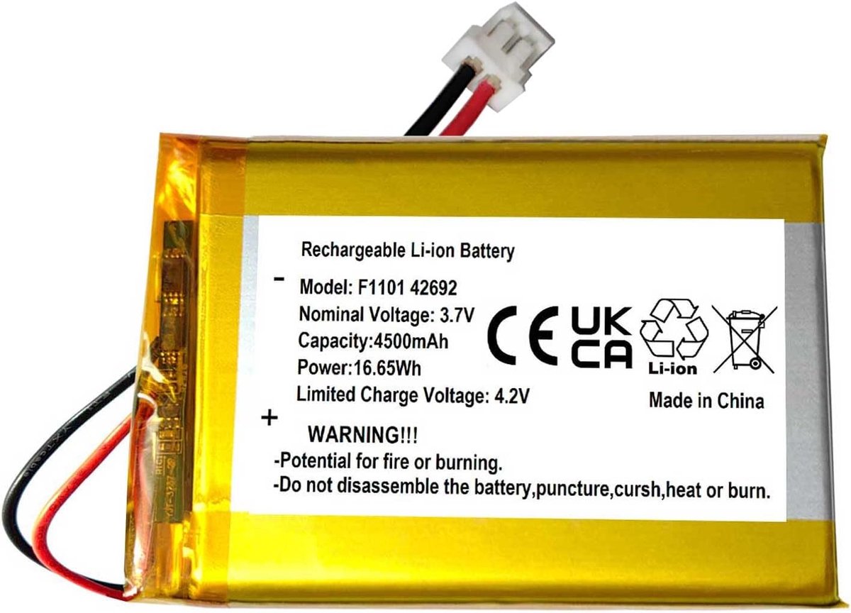 Vervangende batterij 4500 mAh 3.7 V - Geschikt voor Keychron K6/K12/K14 - Oplaadbaar - Lange gebruiksduur - ShopVlot