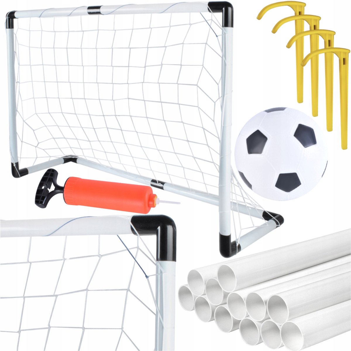 Voetbaldoelset met Bal, Pomp en Haringen 80x120x40cm