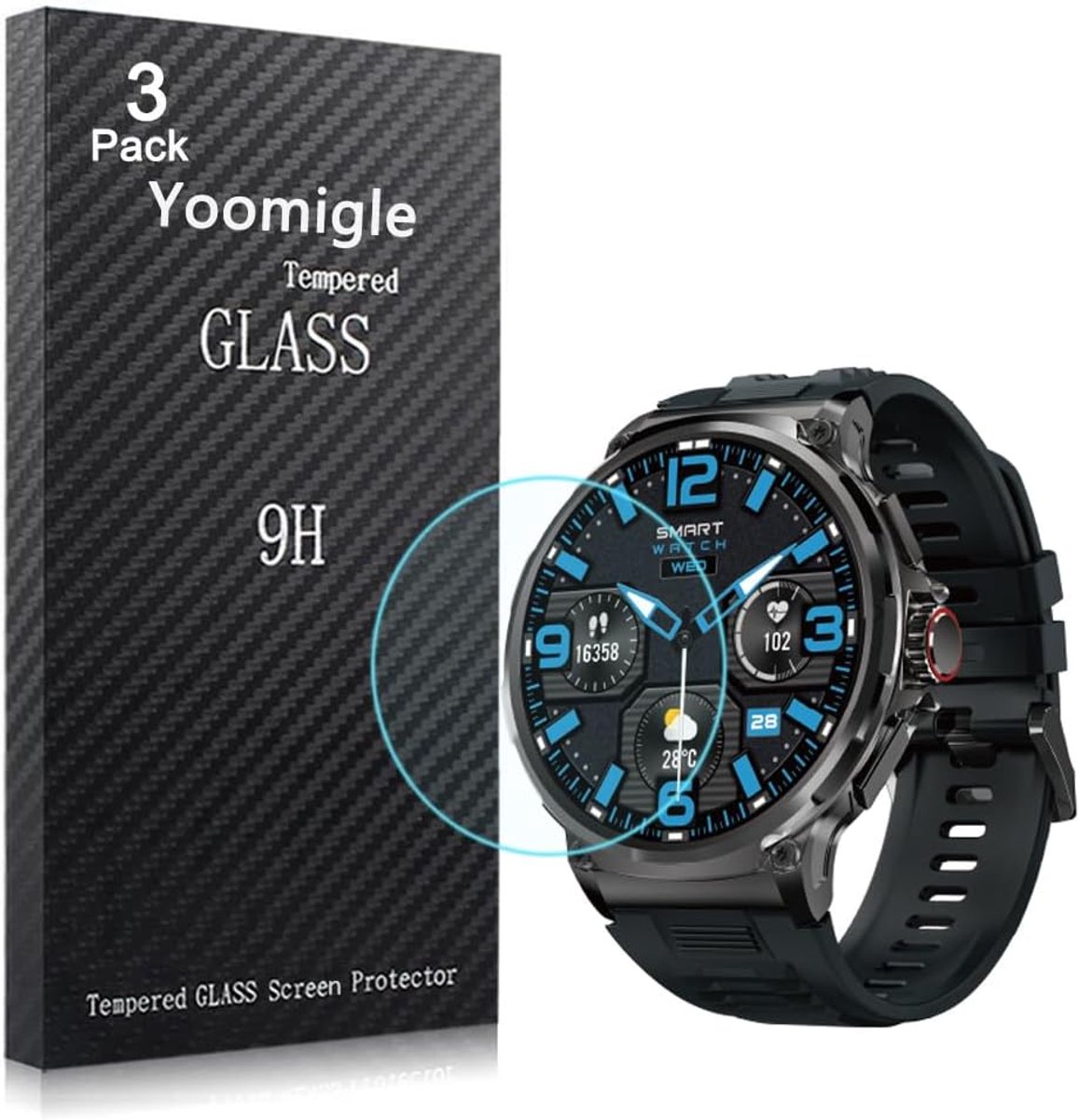 Screenprotector voor TICWRIS POWER 1.85 inch - Tempered glass - Anti-scratch - 3 stuks - ShopVlot