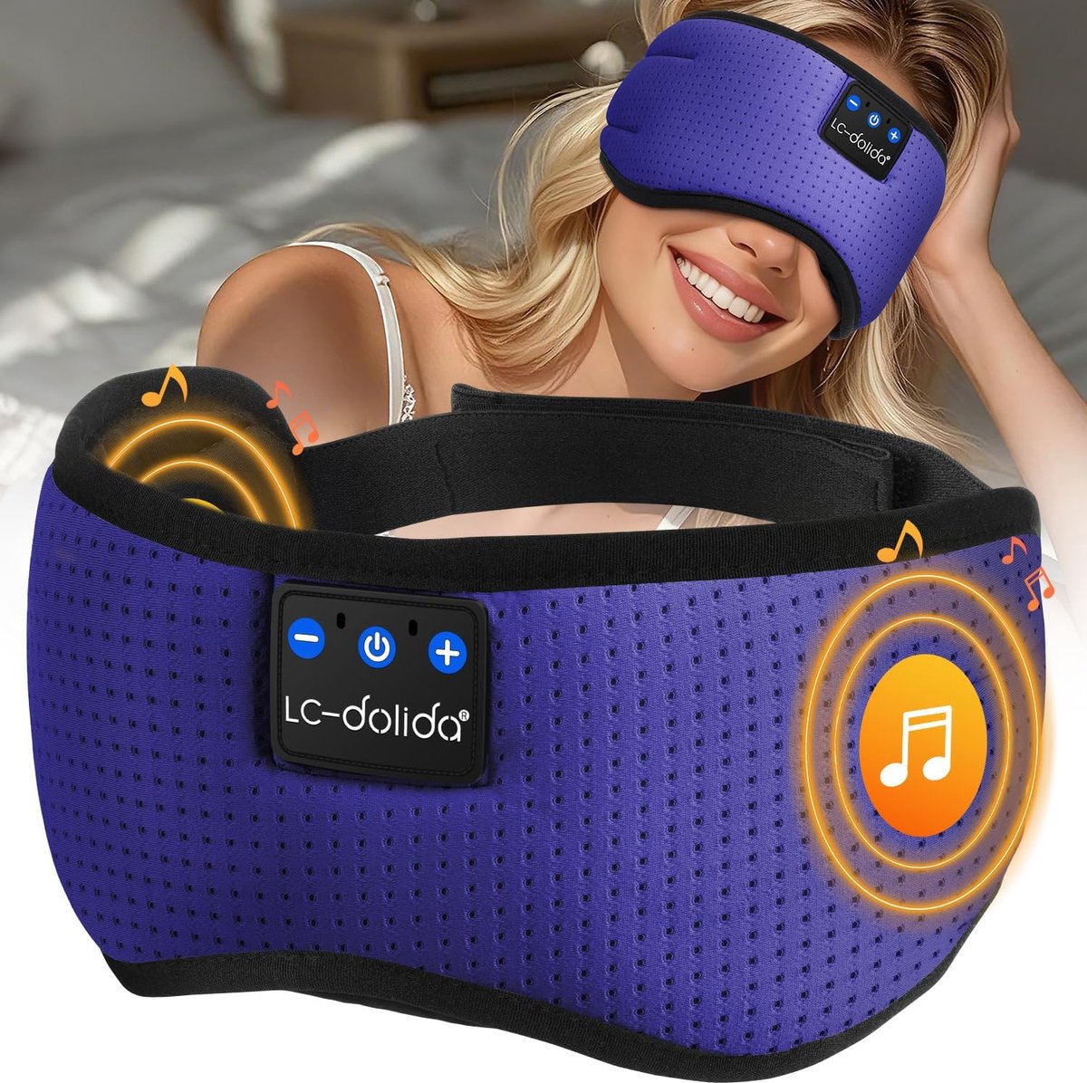 Bluetooth slaapmasker met hoofdtelefoon - 4D zacht stof - totale verduistering - ideaal voor reizen - ShopVlot