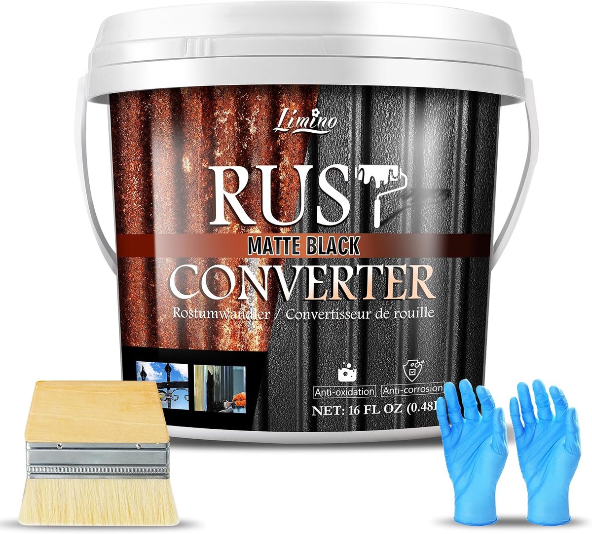 Roestconverter voor metaal - Zwarte metaalprimer - Roestremover en sealer - Langdurige roestbescherming - ShopVlot