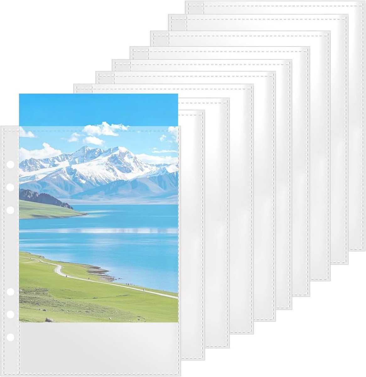 Plastic enveloppen A5 50 stuks - Transparant - Dubbelzijdig perforated - Ideaal voor documenten en foto's - ShopVlot