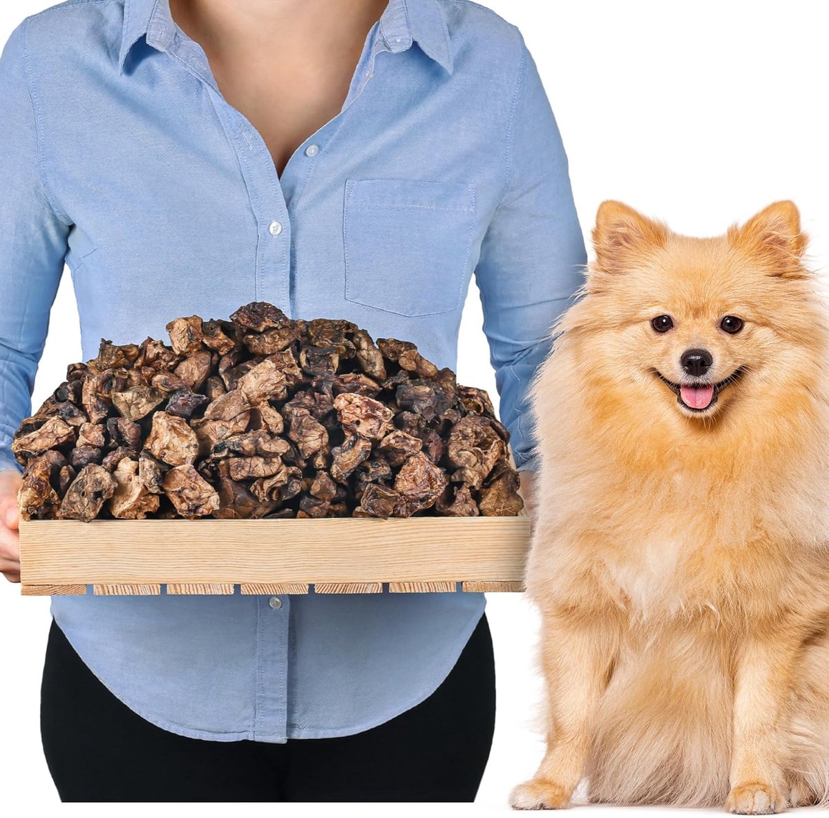 Hondentraining traktaties - 1 kg gedroogde runderlongen - hoogwaardig en gezond - ideaal voor alle hondenrassen - ShopVlot