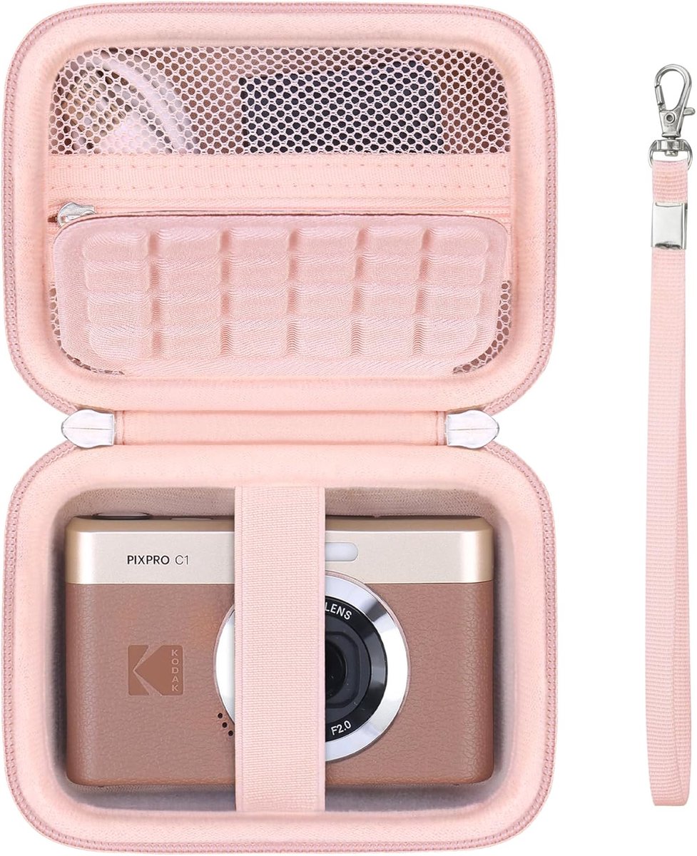 Reistas voor digitale camera - ultra compact - roze - bescherming en opslag voor KODAK Pixpro C1 - ShopVlot