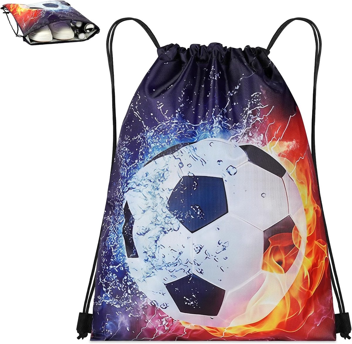 Gymtas met trekkoord - zwart - waterdicht - ideaal voor sport en school - ShopVlot