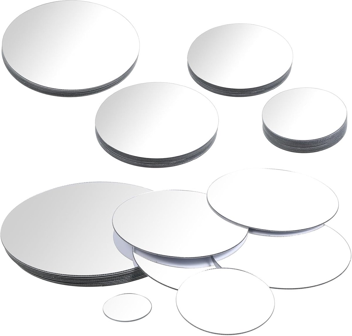 SnelShoppen - Zelfklevende Acrylspiegels Klein - Mini-Ronde Wandspiegels - Onbreekbaar - Decoratieve Spiegels voor Woondecoratie - 4 Maten (2,5/5/7,5/