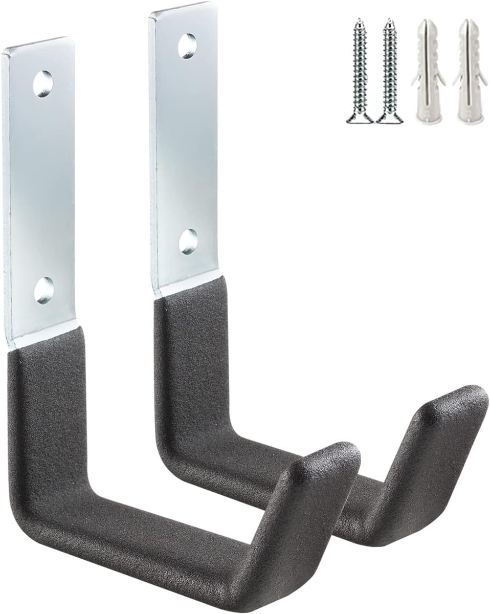 Garagehaken klein 9 x 12 cm - stalen wandbevestiging - robuuste opslag - houdt tot 23 kg - ShopVlot