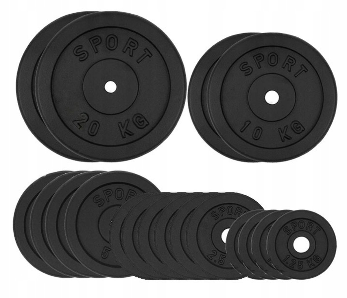 Merkloos 100 kg Gietijzeren Halsterset - 18 Schijven, 31mm Gatdiameter