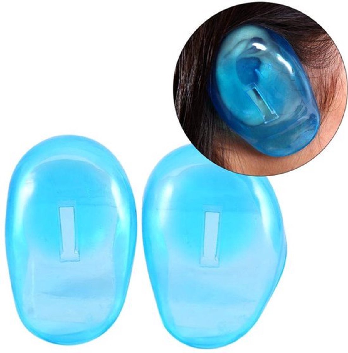 Herbruikbare siliconen oorbeschermers - Oorkappen voor föhns - Oorkappen voor haarverf - Beschermt de haarkleur tijdens het verven - Vlekbestendige plastic oorkappen - 2-pack - Waterdicht - Beschermt tegen haarverf thuis, in douche, badkamer of salon