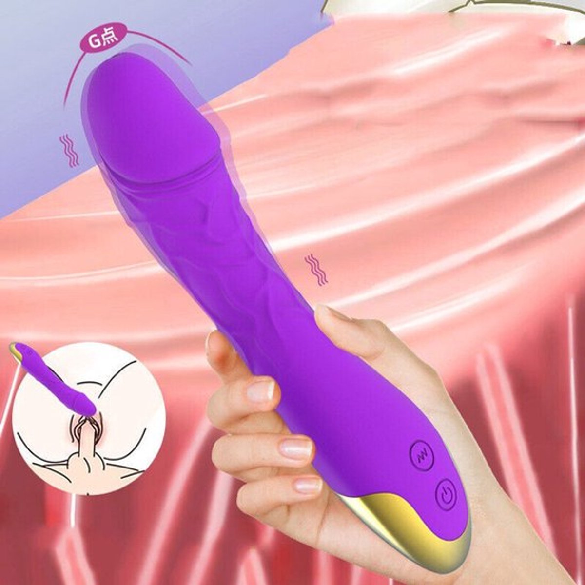 Voor-Vrouwen-G-Spot-Dildo-Clit-Wand-Massageapparaat-Multisnelheid-Vibrator-Volwassen-Speelgoed