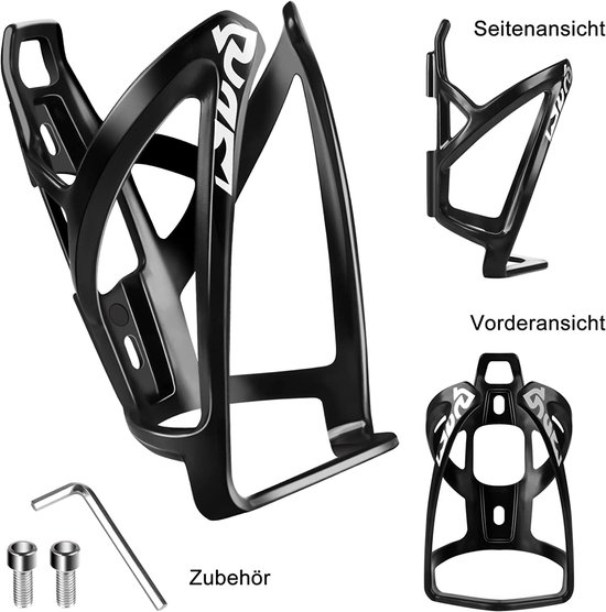Fietsbidonhouder inclusief 610 ml waterfles (BPA-vrij); lichtgewicht en stevige houder, universeel bruikbaar (inclusief schroeven) voor racefietsen, mountainbikes en stadsfietsen (Zwart-1). — afbeelding 3