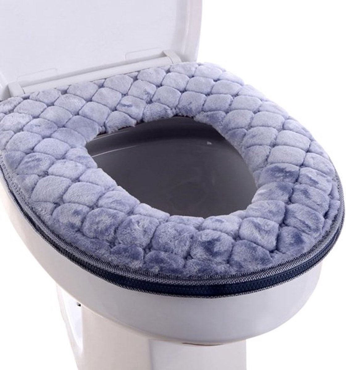 Toiletbrilhoes - Extra dikke toiletbrilhoes - Met ritssluiting - Herbruikbaar - Grijs