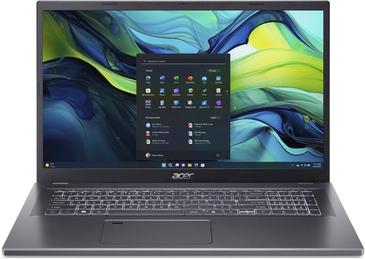 Aspire 17 Core 7 - 32GB RAM, 1TB SSD, verlicht toetsenbord