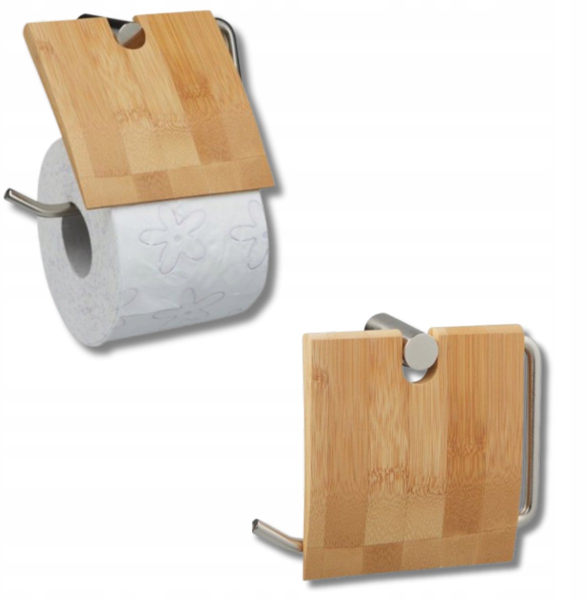 Merkloos Merkloze Bamboe Toiletrolhouder - Stijlvol & Praktisch