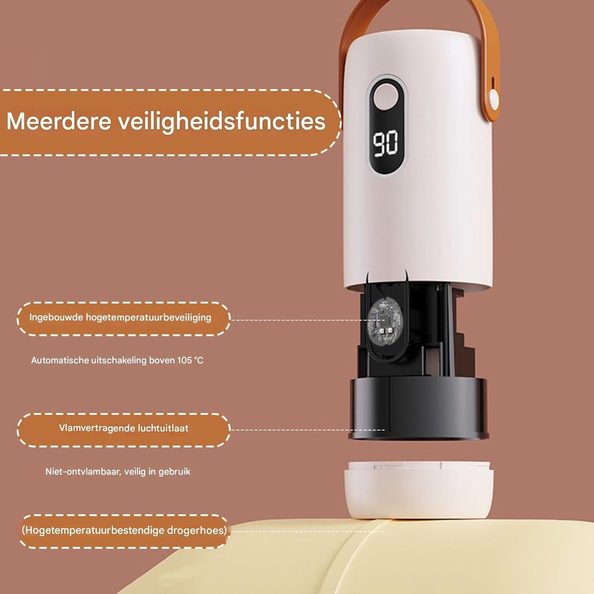 Automatisch Strijkapparaat - Kledingdroger Stomer - Snel Kleding Drogen - Opvouwbaar Draagbaar Ontwerp - 10.5x7.5cm - Wit