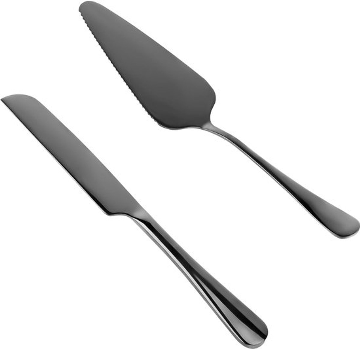 Taartmes en Server, RVS Taart Snijset Taart Gebak Server voor Bruiloft Verjaardagsviering (Zwart)
