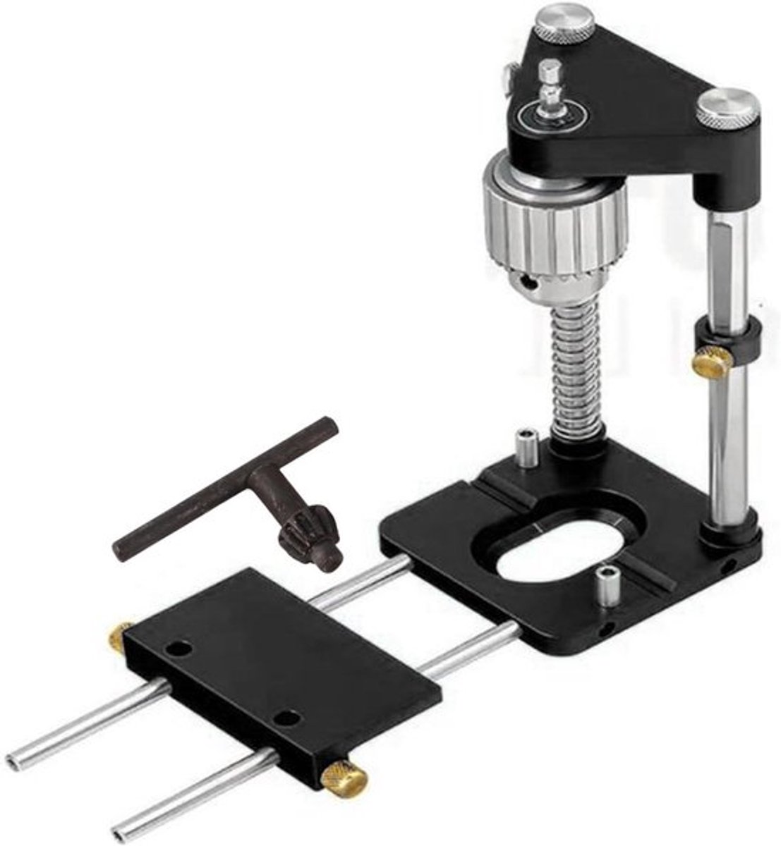 Adjustable Boorgeleider voor Houtbewerking - Boorsjabloon voor Gatenzoeker Timmerman (Zwart)