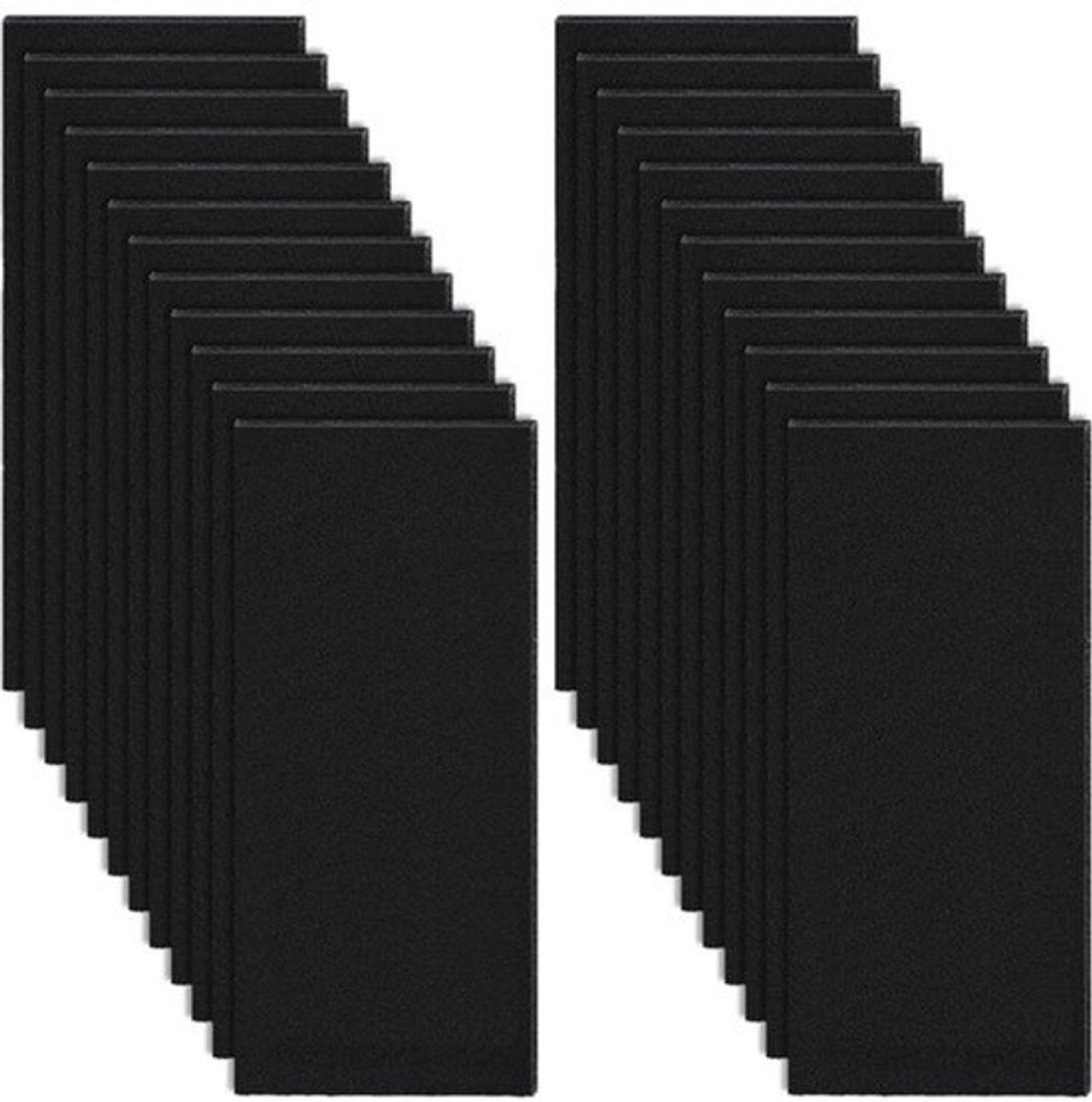 24 Actieve Koolstoffilters - Zwart - 25 x 10 cm - 3 mm Dikte