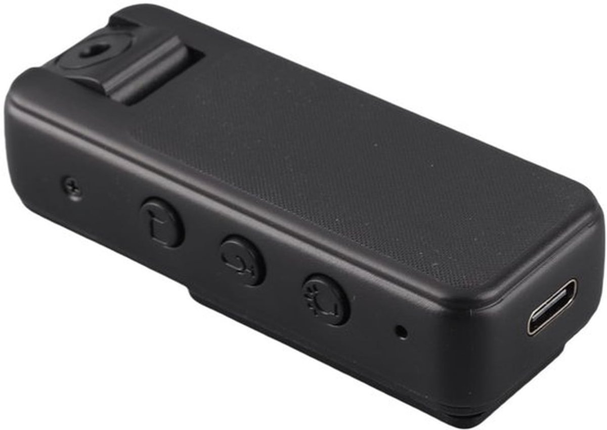 1080p HD-bodycamera, 1000 mAh-batterij voor 5 uur opnemen, nachtzichtcamcorder voor wetshandhavers en bewakers met 4K-fotoformaat.