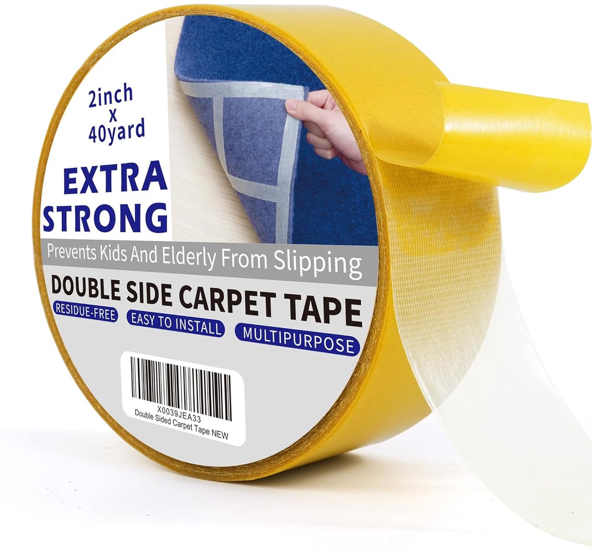 Tapijt tape 50 mm x 36 m - extra sterke dubbelzijdige tape - antislip - veilig voor tapijten - ShopVlot