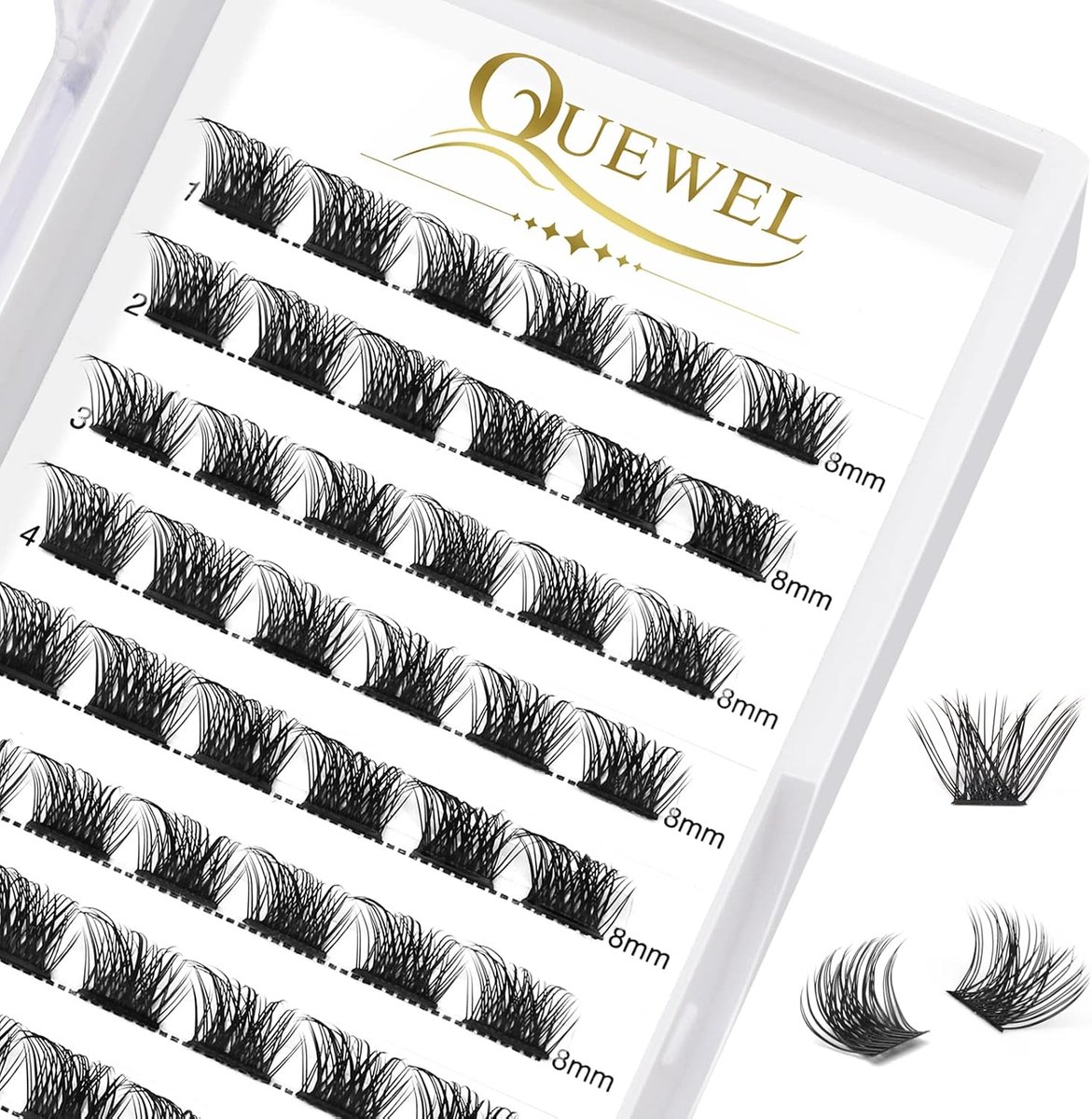 Wimperclusters Mega D Curl 8mm - Gesegmenteerd - Ideaal voor DIY wimperextensions - Natuurlijke uitstraling - ShopVlot