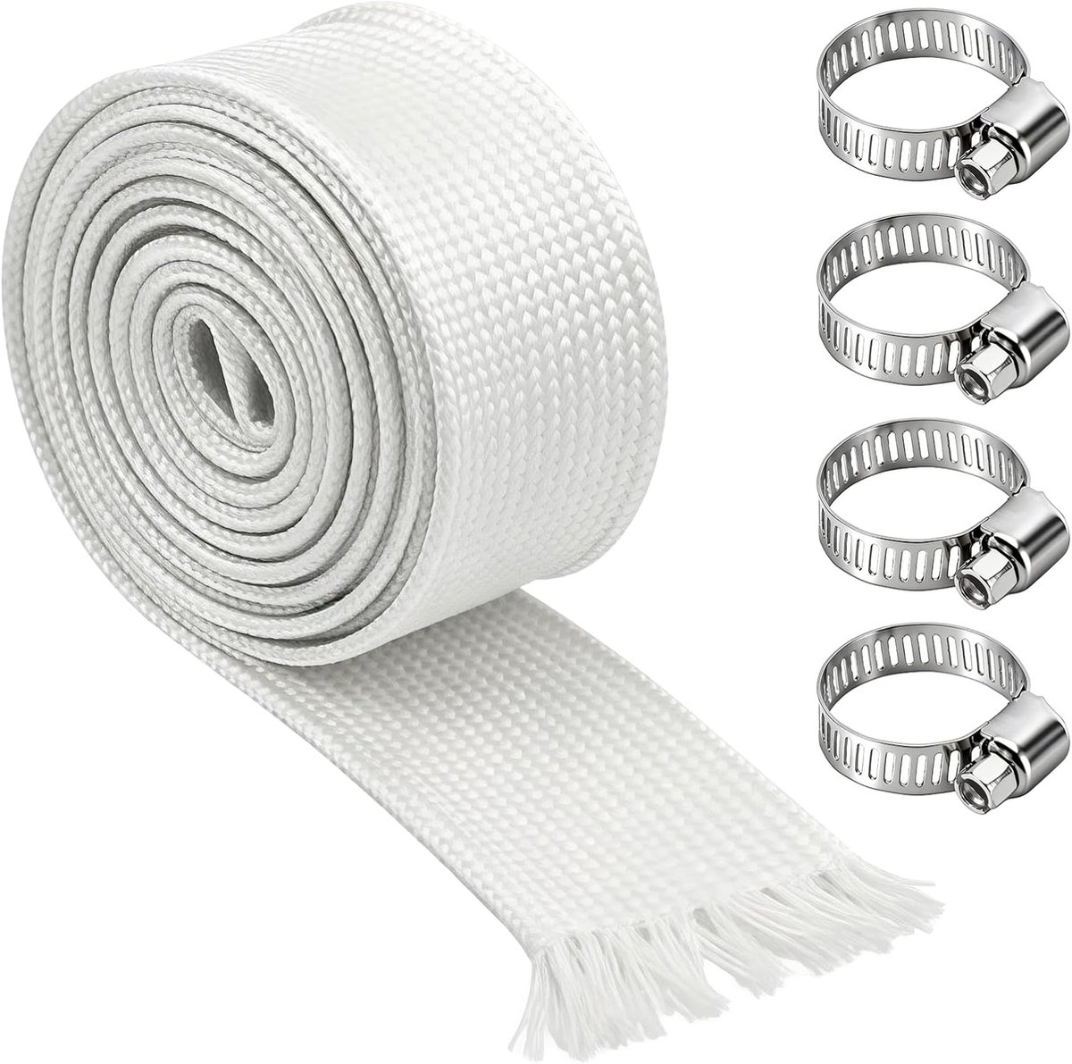 Afvoerslang 25 mm - 200 cm hittebestendige flexibele buis - met 4 roestvrijstalen klemmen - ShopVlot