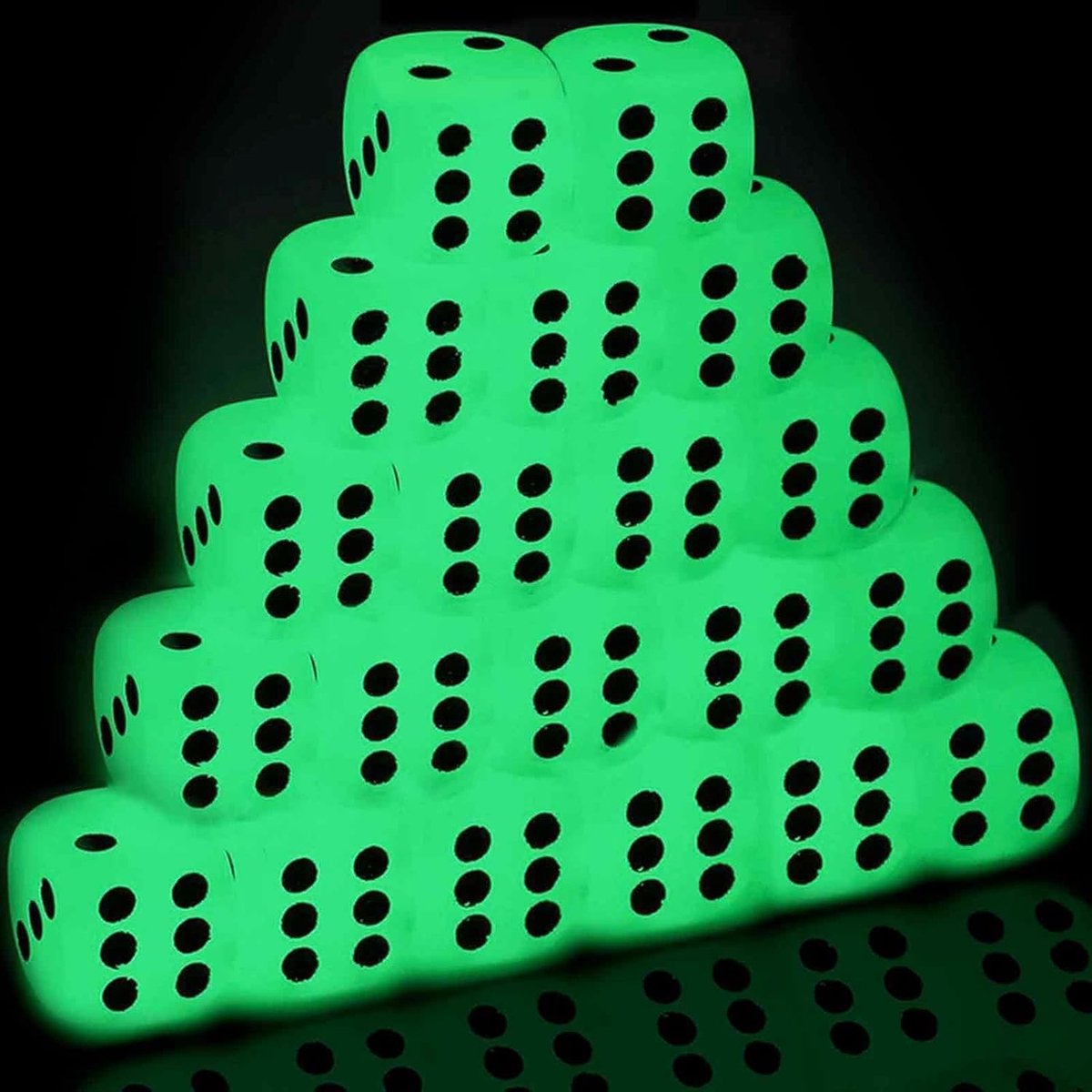 Dobbelstenen 30 Stuks 16mm Acryl Glow-in-the-Dark - Herbruikbaar - Perfect voor Feesten - ShopVlot