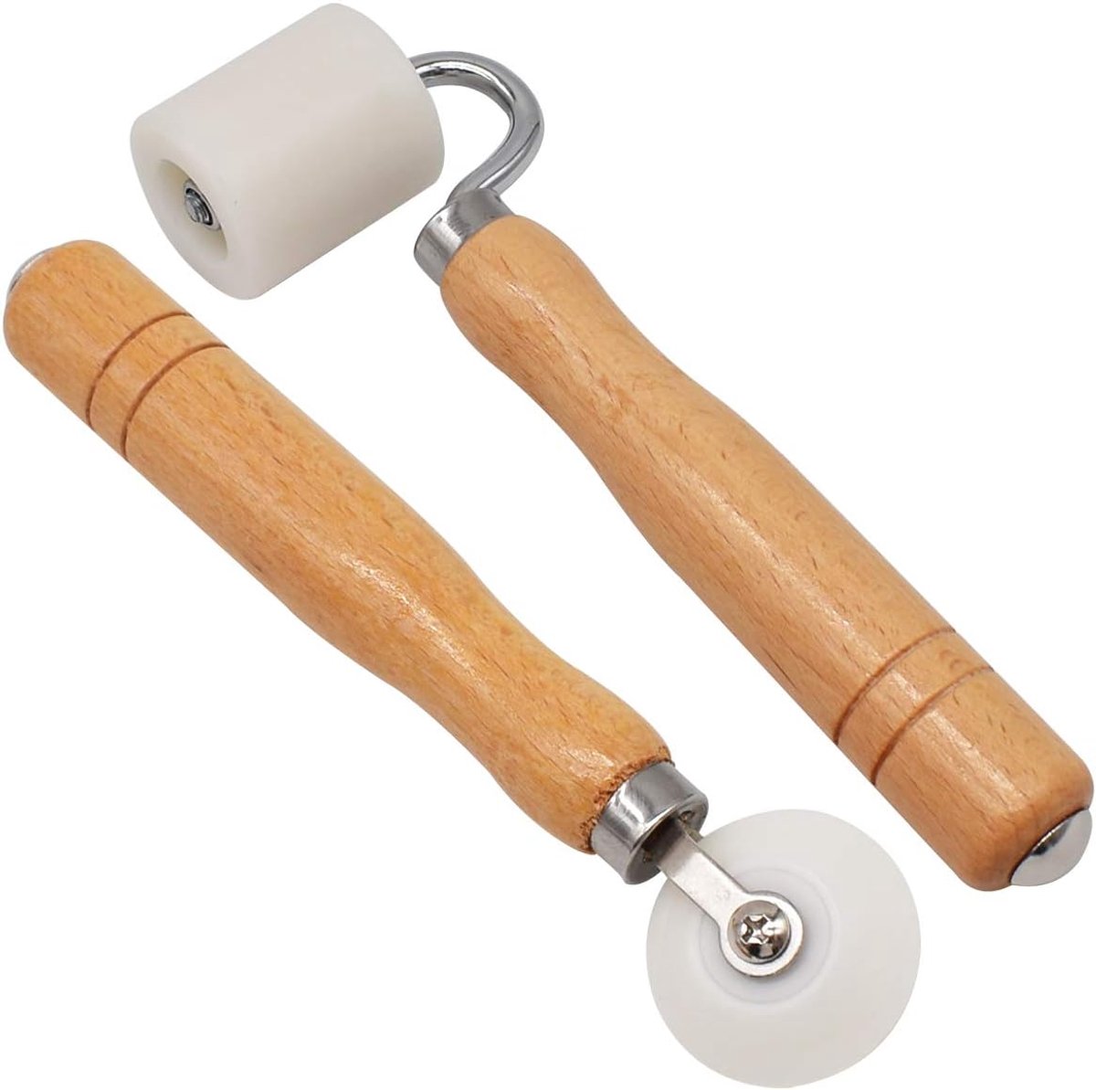Behangroller set 2 stuks - houten handgreep - duurzaam materiaal - perfect voor behangnaden - ShopVlot