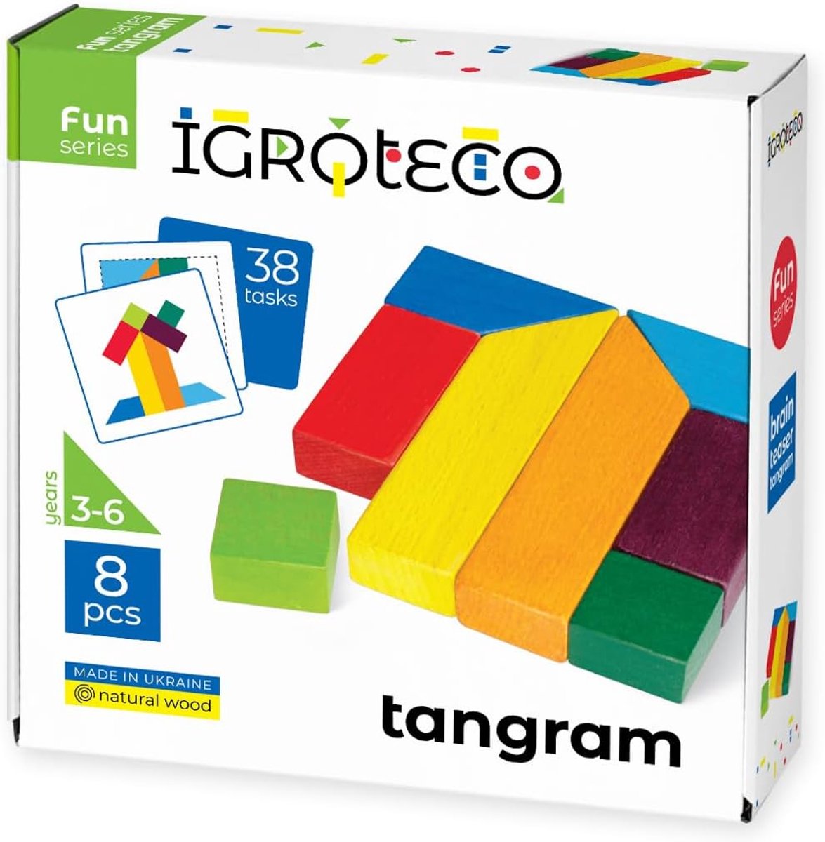 Tangram puzzels - 7 bouwblokken - 24 logische taken - perfect voor onderweg - ShopVlot