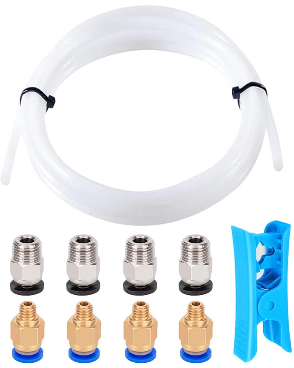 3D printer PTFE Teflon slang 4 m - hoge temperatuur - inclusief connectors - ideaal voor nauwkeurige printresultaten - ShopVlot