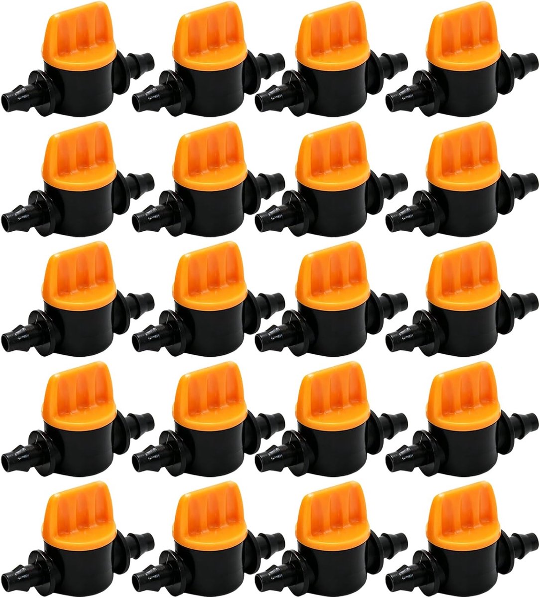 Druppelirrigatieschakelaarventielen 20 stuks - Slangkoppeling 1/4 inch - Weerhaken voor optimale waterverdeling - ShopVlot