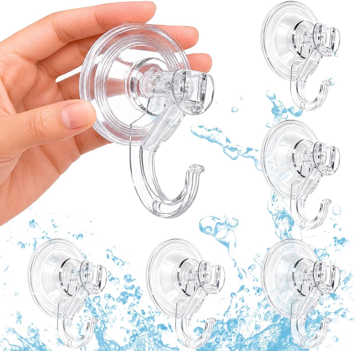 Zuighaken 6 stuks - Extra sterke vacuümzuignappen - Transparant PVC - Draagvermogen tot 5 kg - ShopVlot