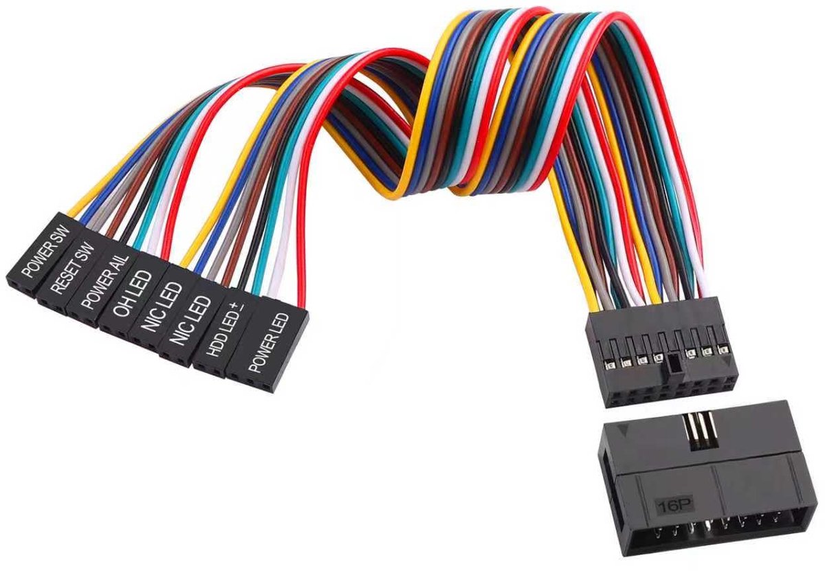 16-pins naar 8x2 pins splitter kabel - 22 cm - plug-and-play - snel aangesloten - ShopVlot